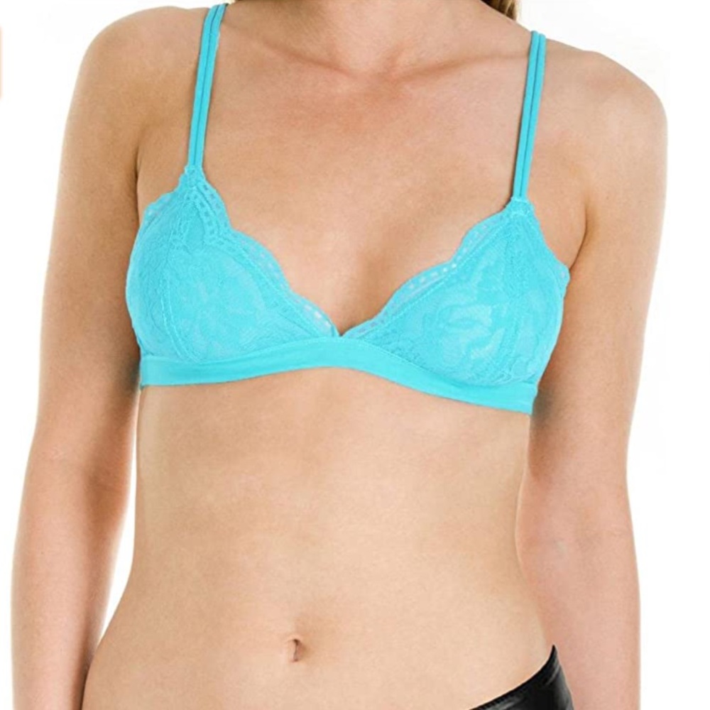 Anemone Lace Floral Bralette Women Color Aqua Size S/M